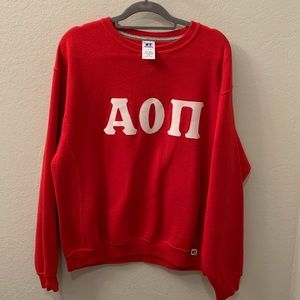 Ruby Red AOII stitched letter crewneck SZ: L